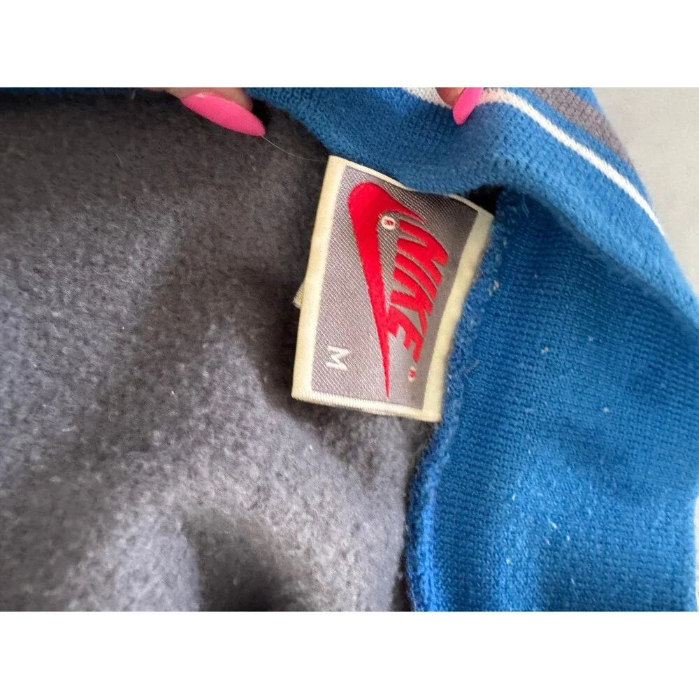 Vintage 80's Nike Men's Size Medium Track Varsity Bomber Jacket Coat Zip Up